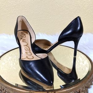 Sam Edelman Black Leather Jiana d'Orsay Pumps
